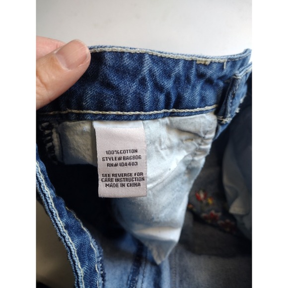 Blu Pepper Vintage‎ Embroidered Denim Shorts Floral High Waisted Blue S - Picture 4 of 6